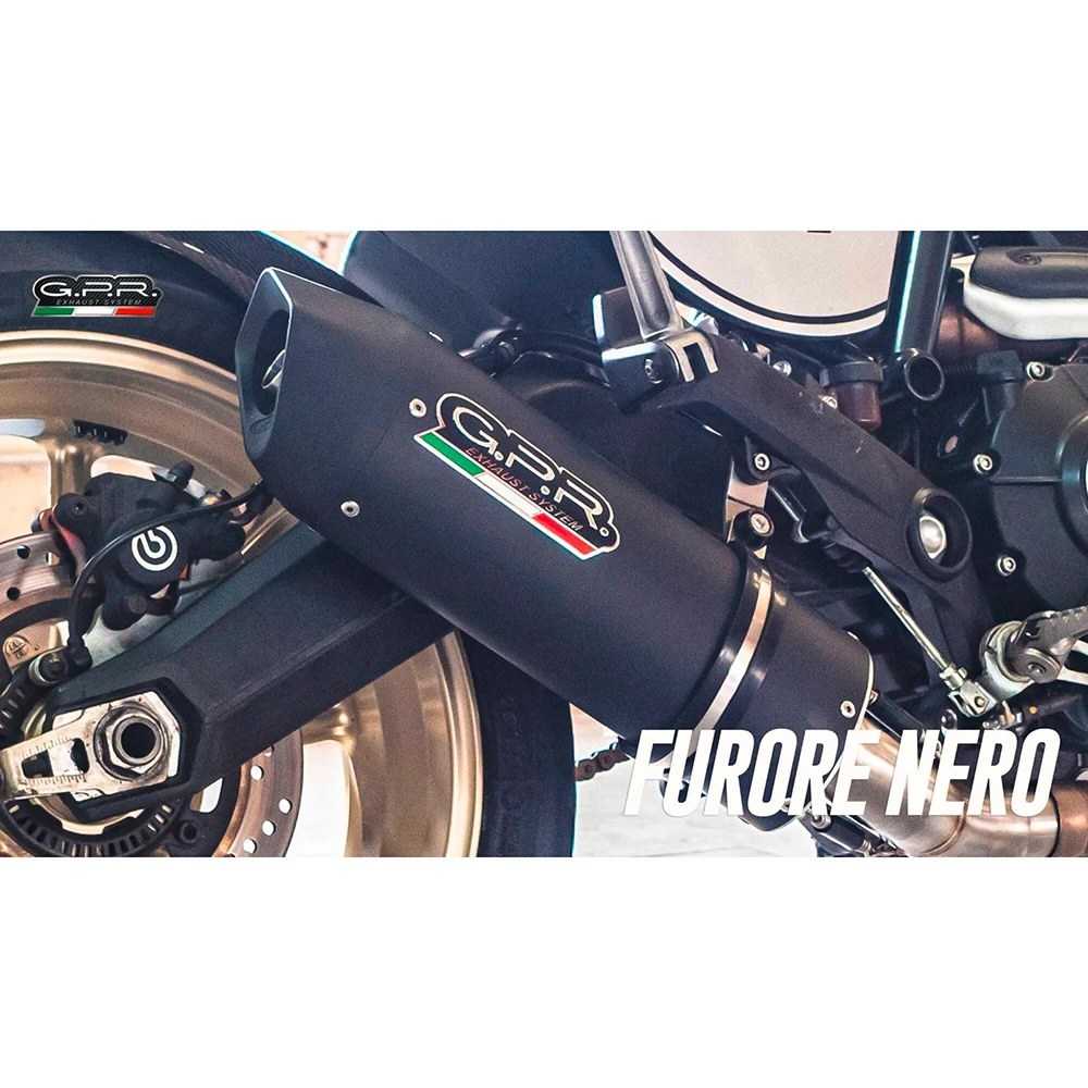 Auspuff IRONHEAD in inox-schwarz zu Triumph (CH-Hom)