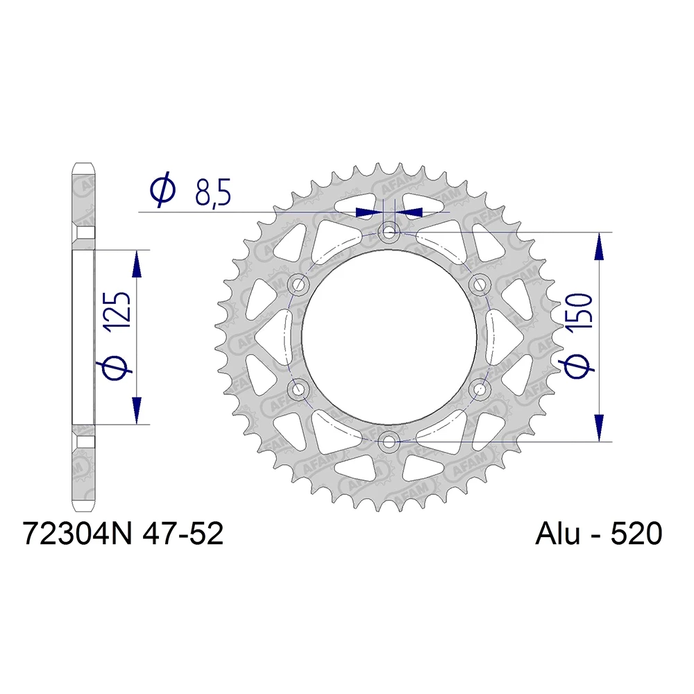 Zahnkranz AFAM KTM Alu 520/48Z schwarz