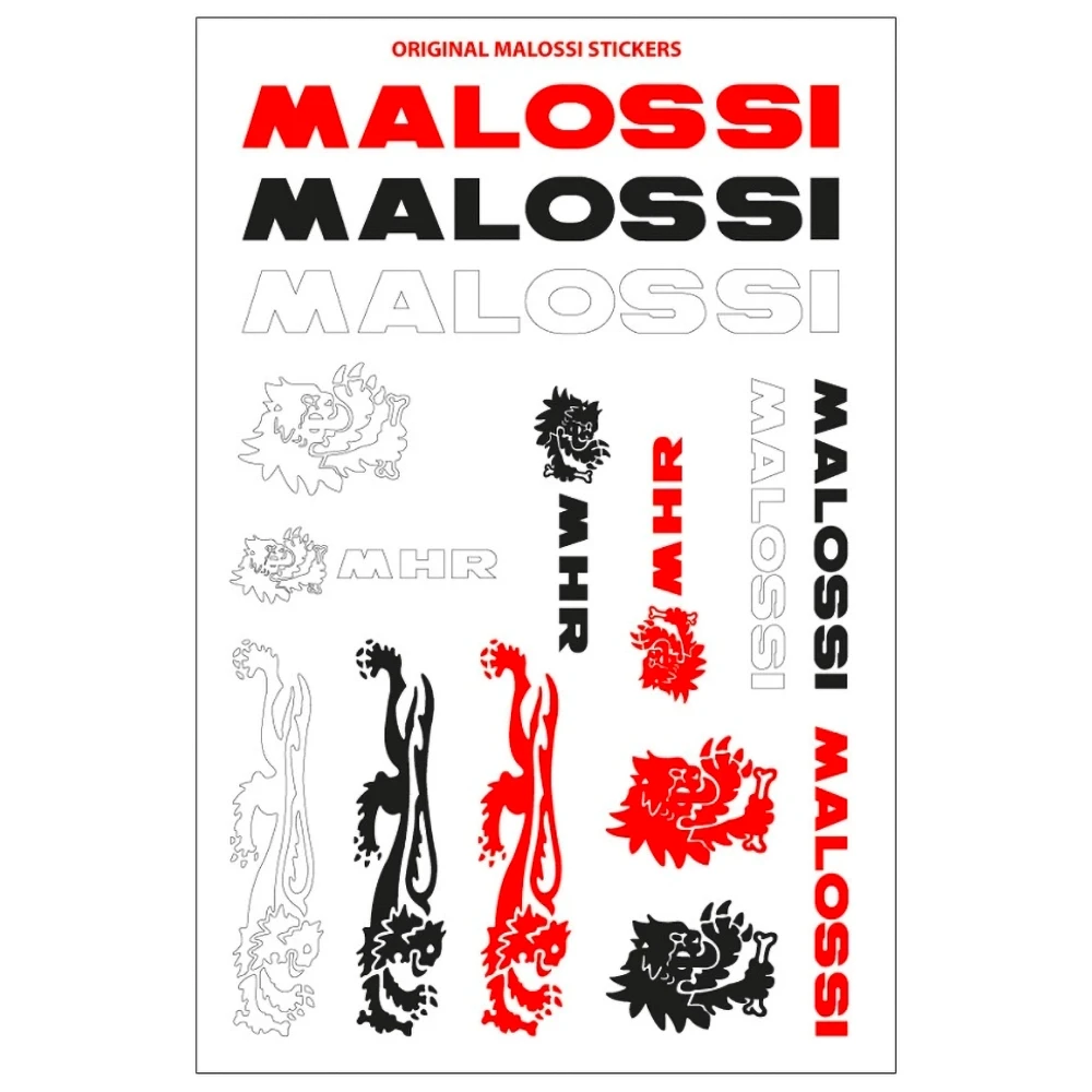 Aufkleberset Malossi schwarz/weiss/rot