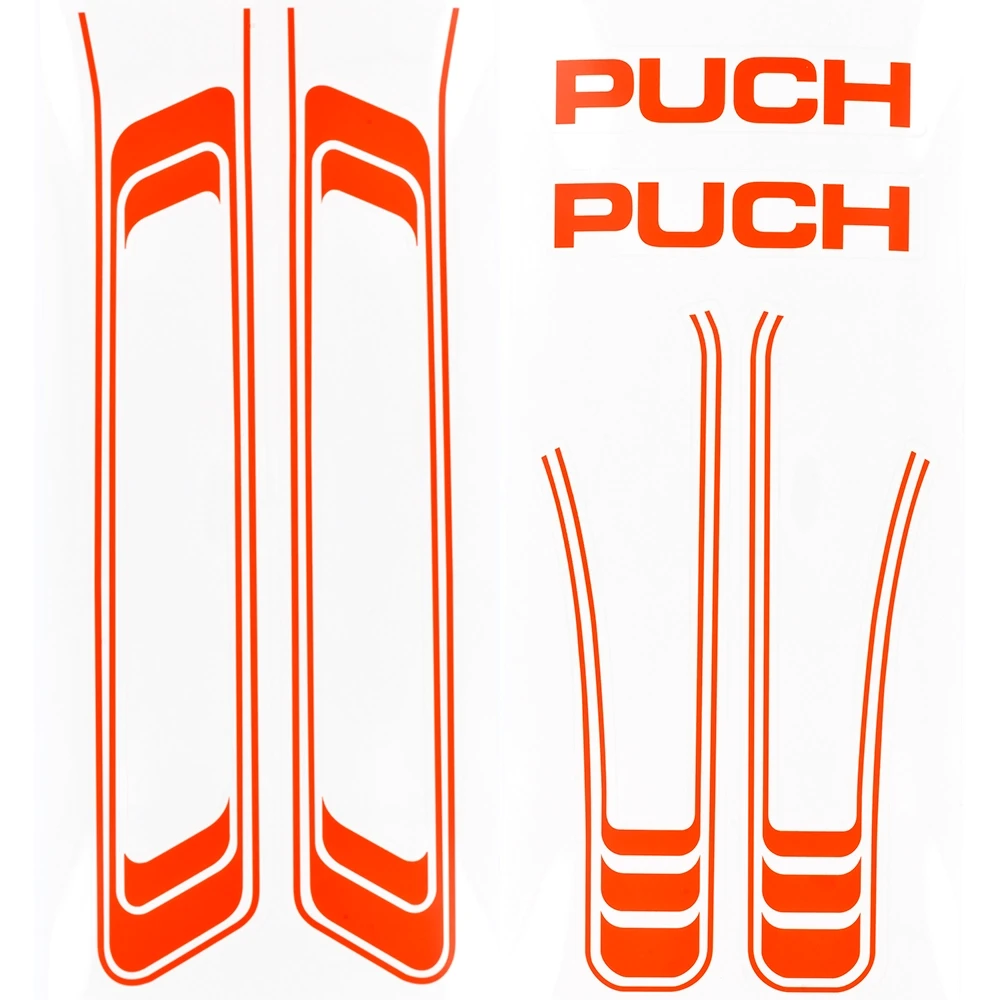 Aufklebersatz Rahmen Puch Maxi links/rechts orange