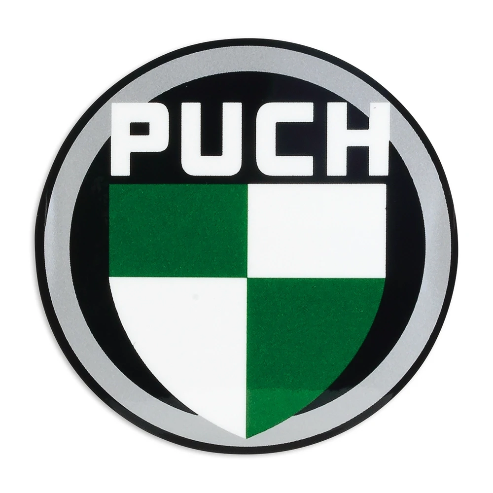 Aufkleber Puch rund Ø 55mm grün/weiss/silber (1 Stück)