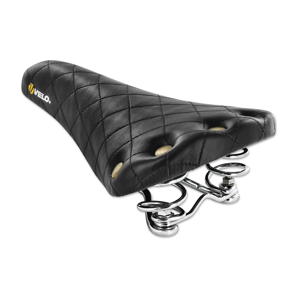 Sattel universal VELO Vintage Sport Leder schwarz
