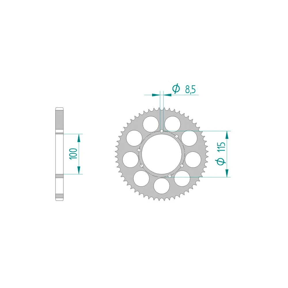 Zahnkranz 420/58Z Aluminium silber Fantic TX 180 / TL 50 -> 2017