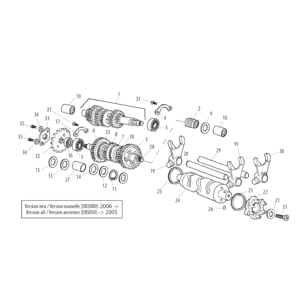 Positionsrad zu Schaltwalze Getriebe Derbi Motor EBS/EBE/D5 Nr22