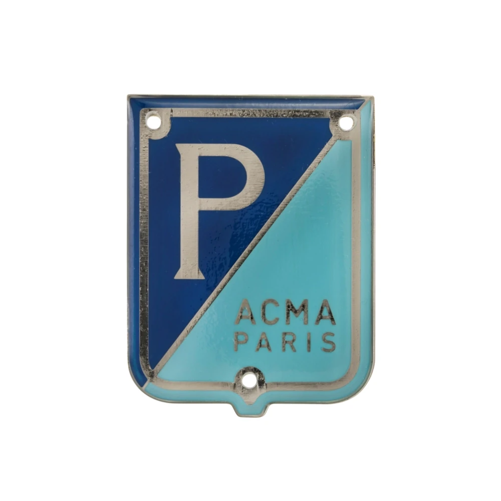 Emblem PIAGGIO ACMA PARIS 36x47mm Aluminium, zum Kleben