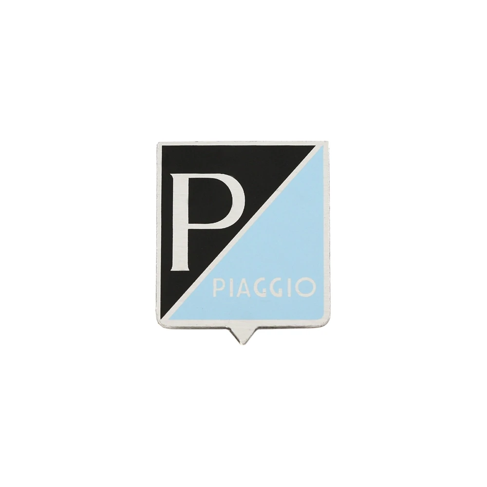 Emblem PIAGGIO 25x31mm Aluminium, zum Kleben, hellblau