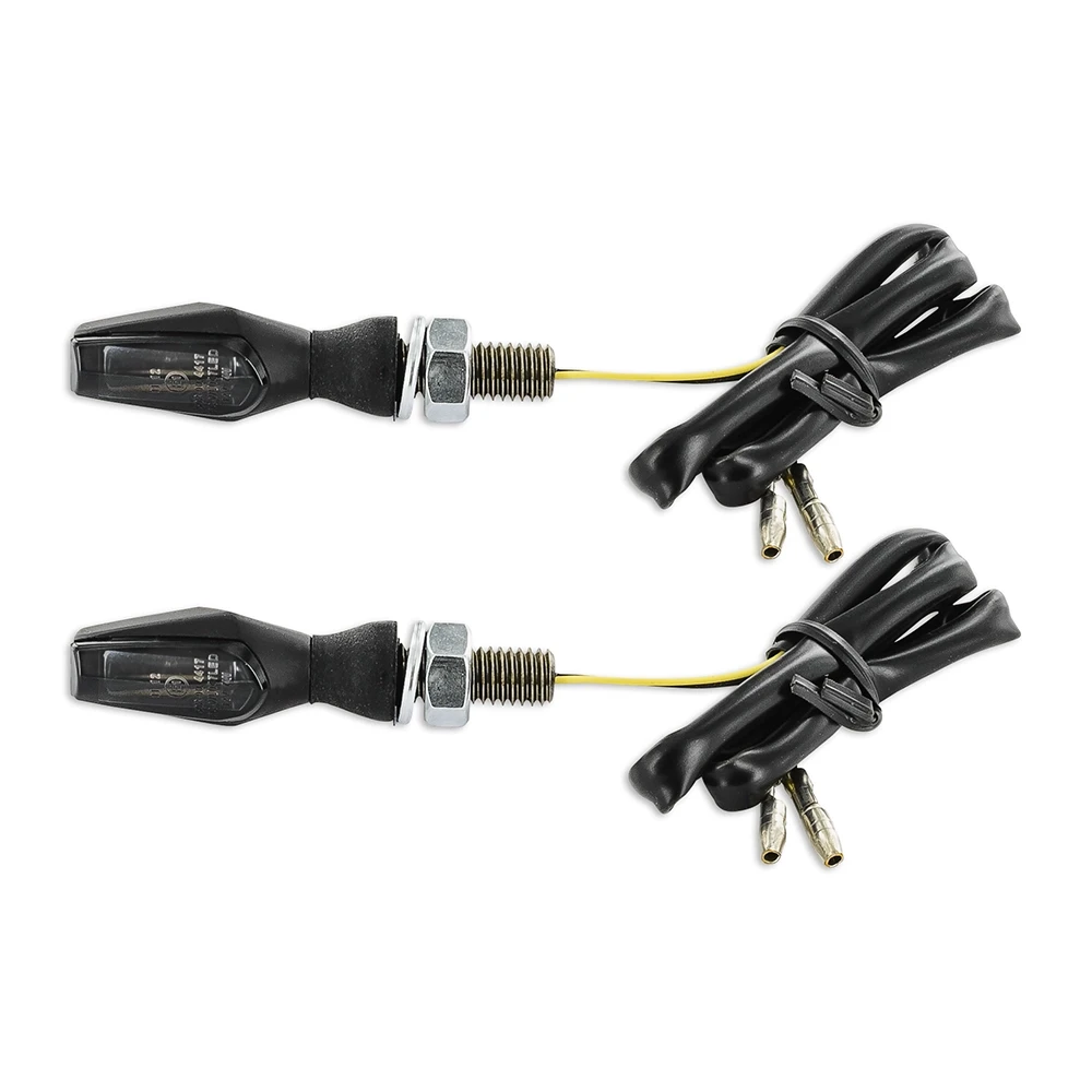 Blinker COB Mini LED schwarz, Glas getönt CE (Paar)