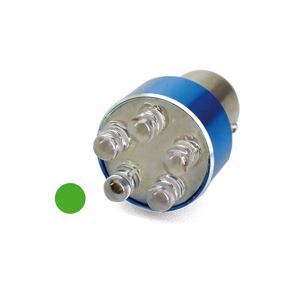 Glühlampe grün LED (5 Leds) 12V BA15s NETTOPREIS