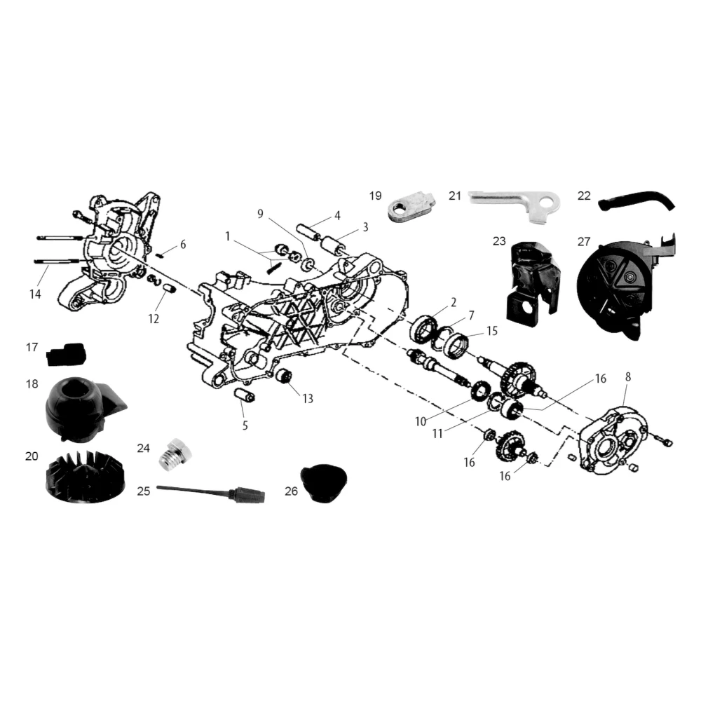 Scheibe 16x34x2mm für Radwelle Piaggio Motor (Nr. 9)