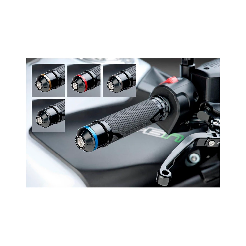 Lenkerendzapfen Puig mit Farbring Kawasaki Alu (2 Stk)