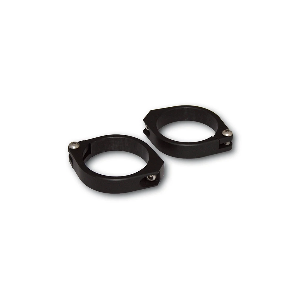 Standrohrschellen HIGHSIDER CNC (Paar) Alu schwarz Ø49-54mm