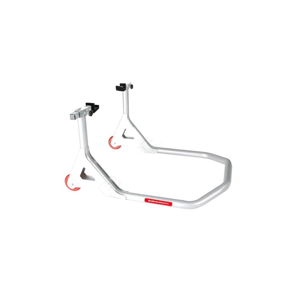 Motorradständer BARRACUDA HINTEN aus Alu in Weiss (inkl. L- Adapter)