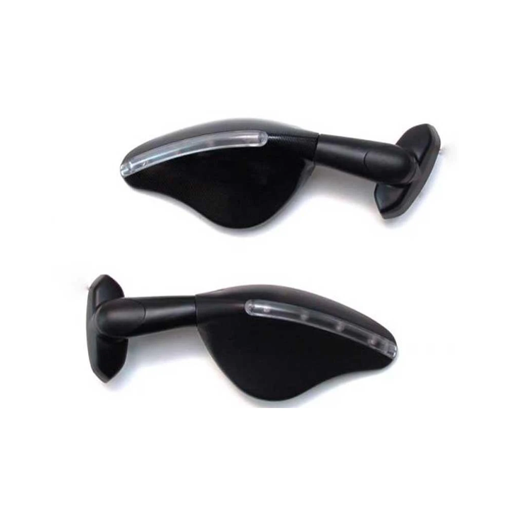 Rückspiegel FAR INDICATOR SCHWARZ inkl. LED Blinker (Lochabstand: 28-50mm)
