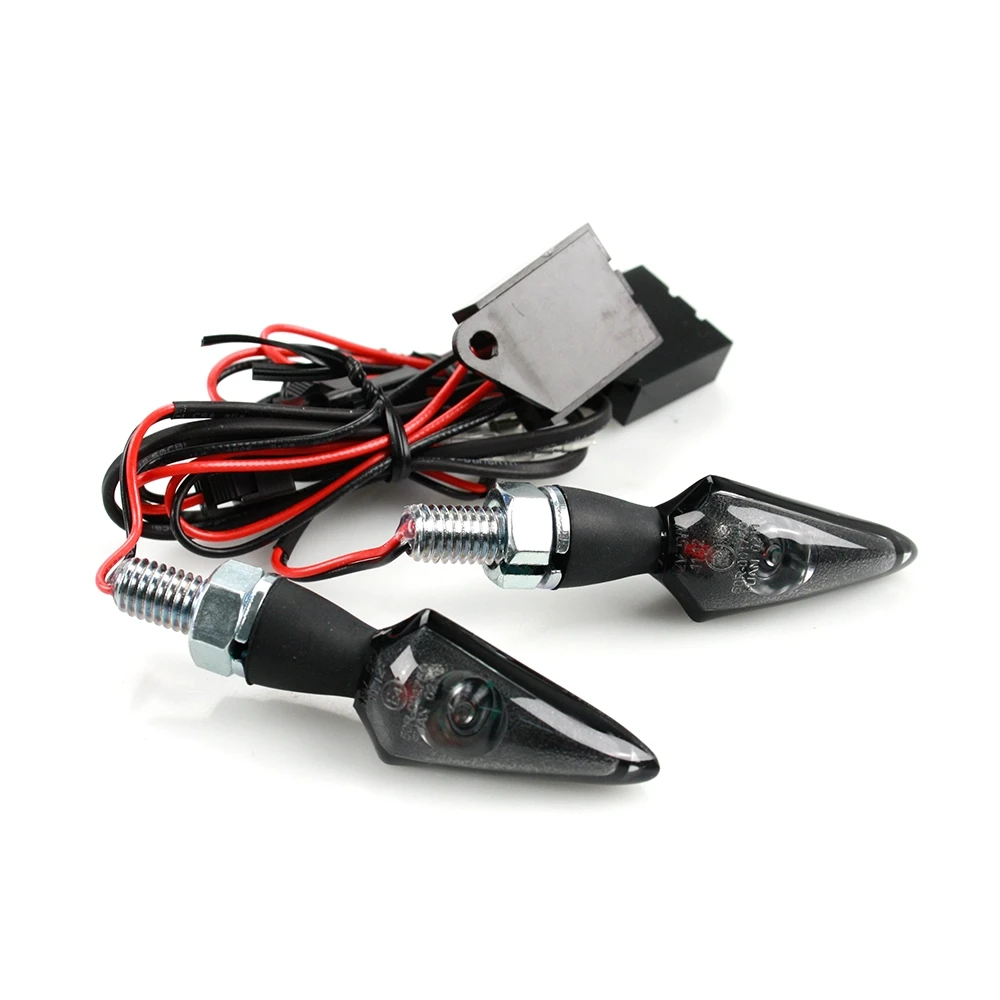 Blinker TECH SHORT STEM LED (Paar) in Schwarz-Matt mit Glas smoke (3