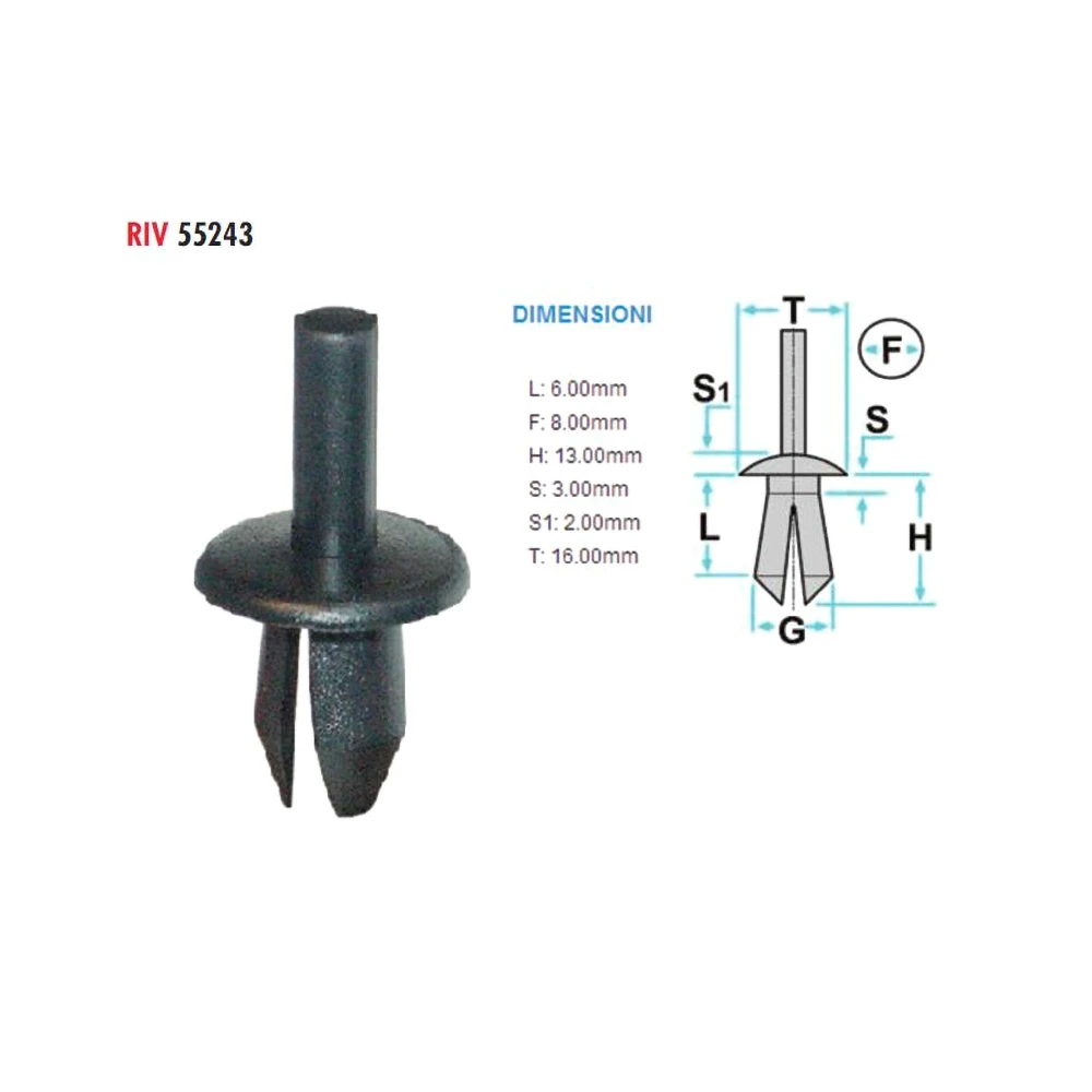 Kunststoffclip XBIKE (1 Stück) für Verschalung Ø 8, LxB 16x13mm