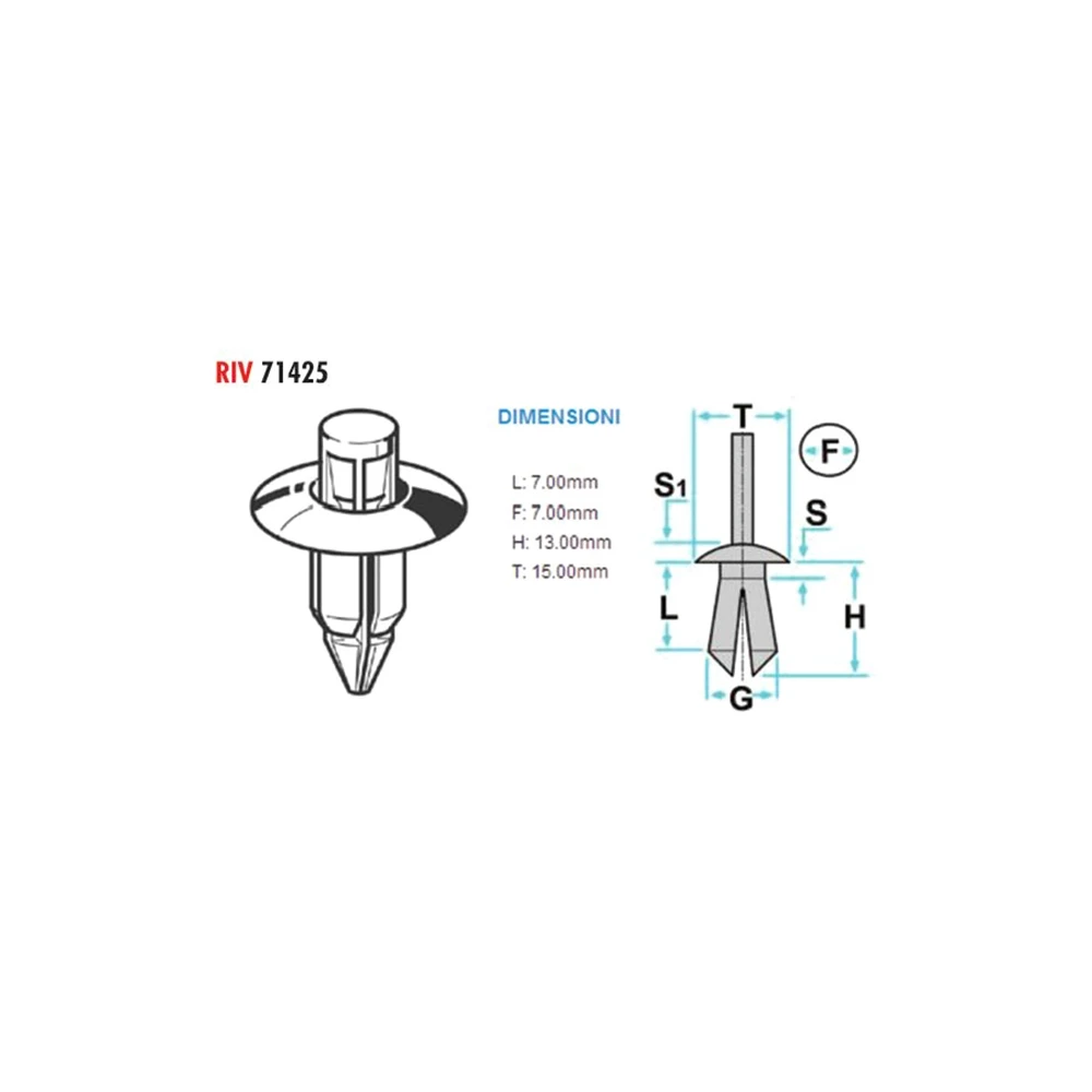 Kunststoffclip XBIKE (1 Stück) für Verschalung Ø 7, LxB 15x13mm