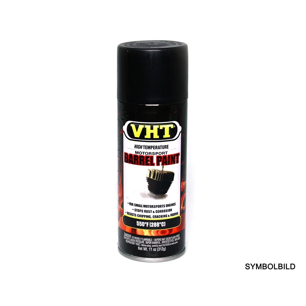 Farbspray VHT BARREL PAINT für Kopf/Motor Motorrad in SCHWARZ SEIDENGLANZ
