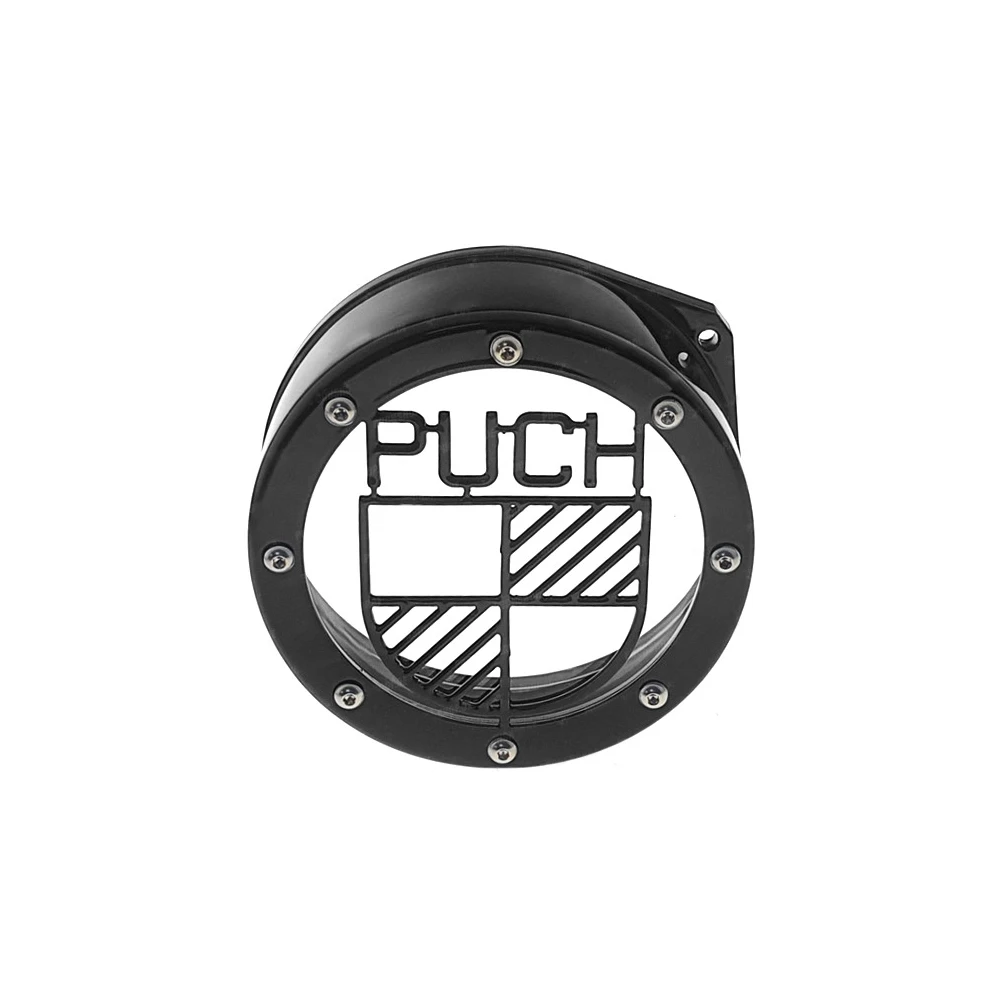Schwungradabdeckung PSR aus Edelstahl in schwarz zu Puch E50/Z50/ZA50