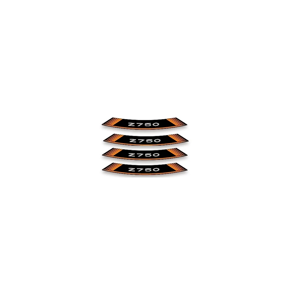 Felgen-Aufkleber-Set Z750 orange-schwarz (8 Stück)