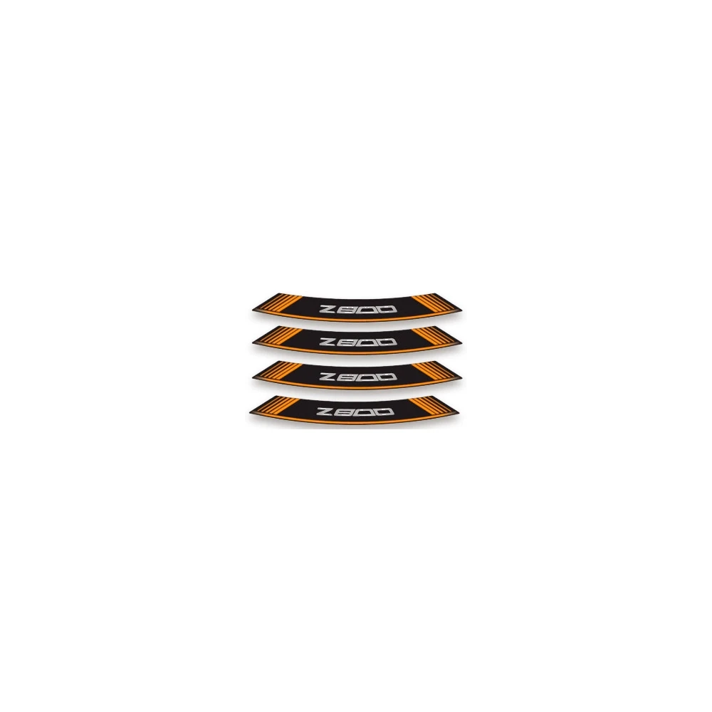Felgen-Aufkleber-Set Z800 orange-schwarz (8 Stück)