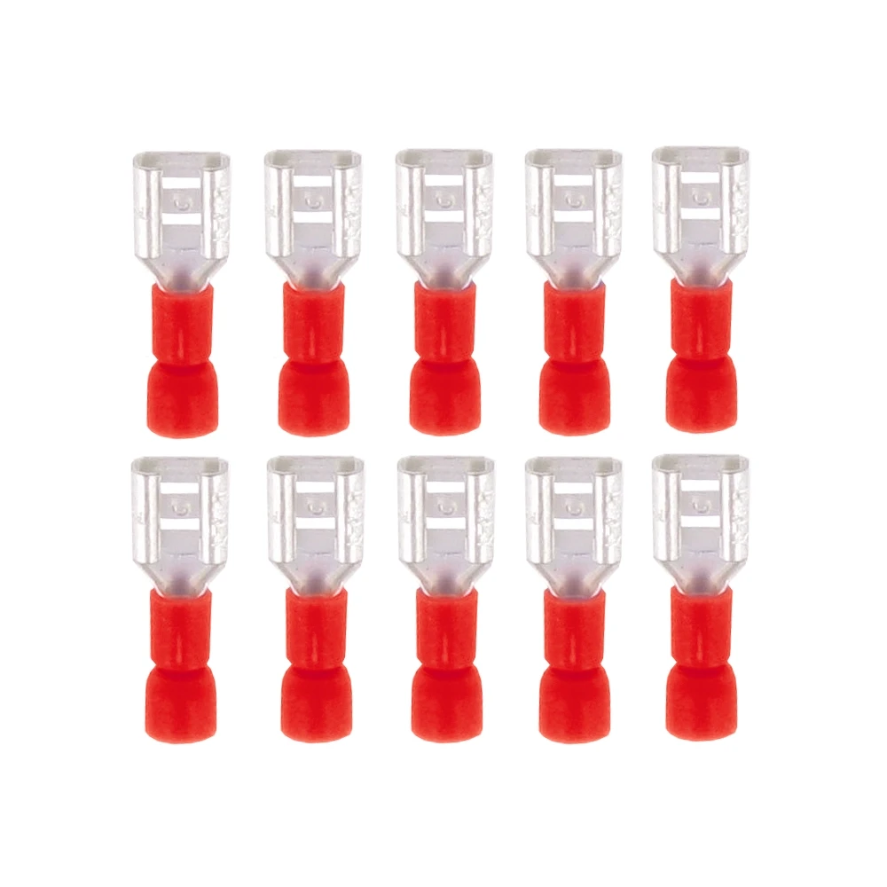 Kabelstecker Ueberwurf 6,3 mm rot (10 Stk.)