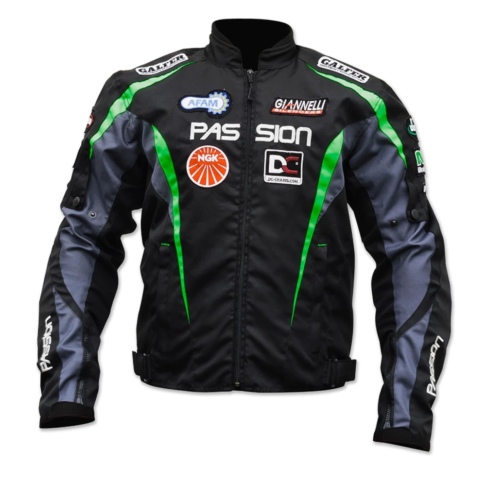 Jacke Motorrad PP passion parts Sponsor schwarz/grün XXL