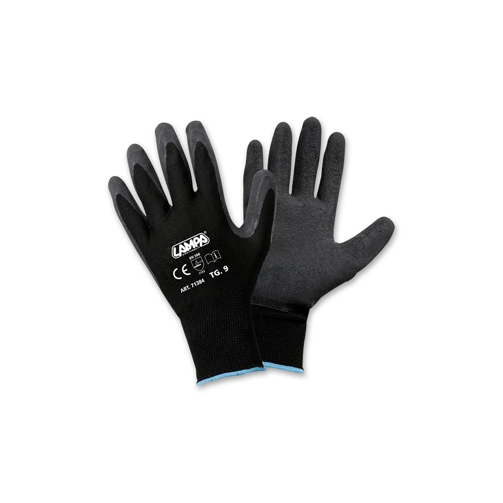 Montagehandschuhe nahtfrei, Nylon, schwarz Grösse L (9) (Paar)