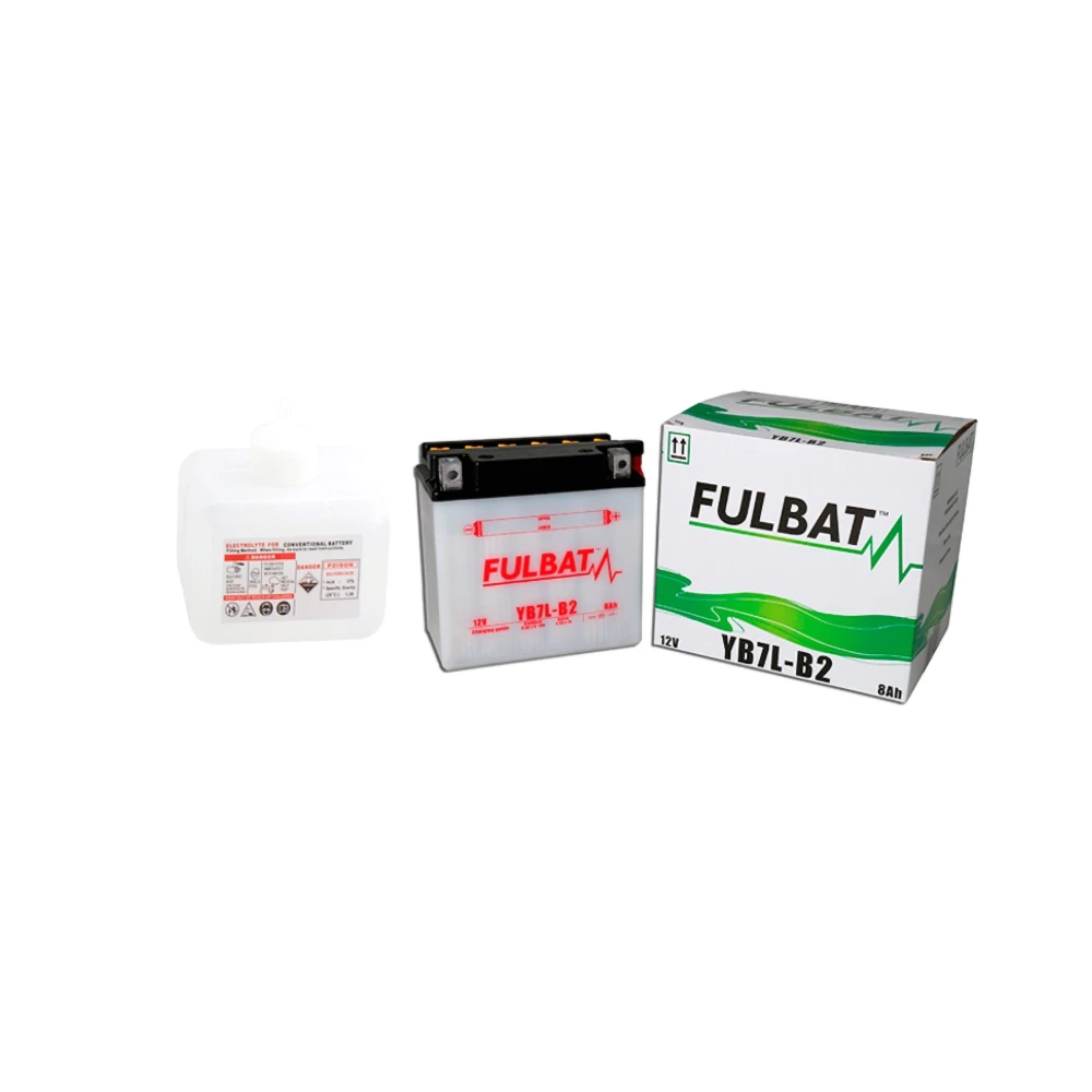 Batterie YB7L-B2 FULBAT offen mit Säurepaket FB7L-B2