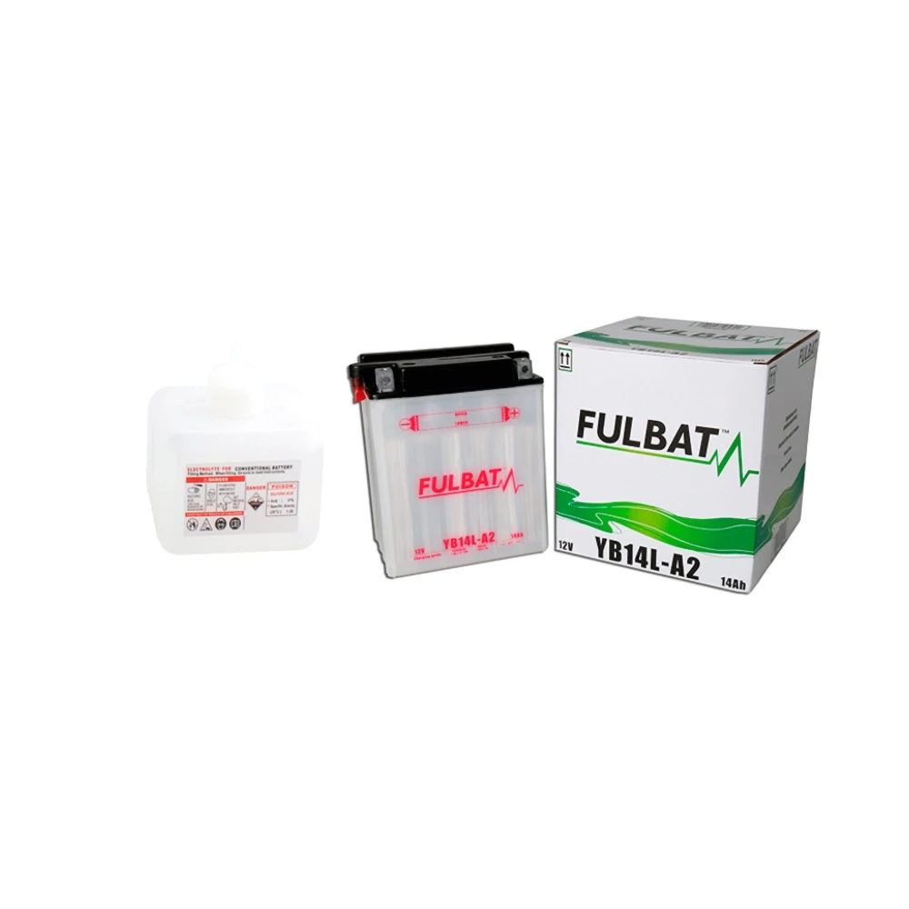 Batterie YB14L-A2 FULBAT offen mit Säurepaket FB14L-A2