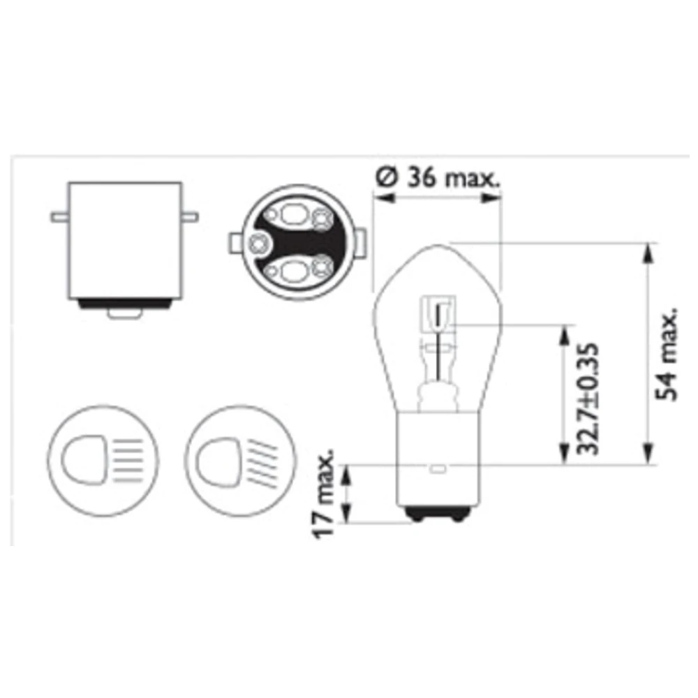 Glühlampe BA20d 12V 25/25W Flösser