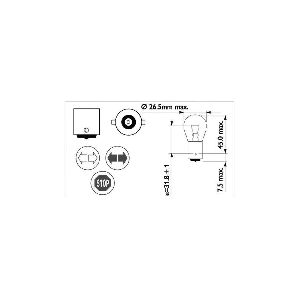 Glühlampe BA15s 12V 21W Philips 