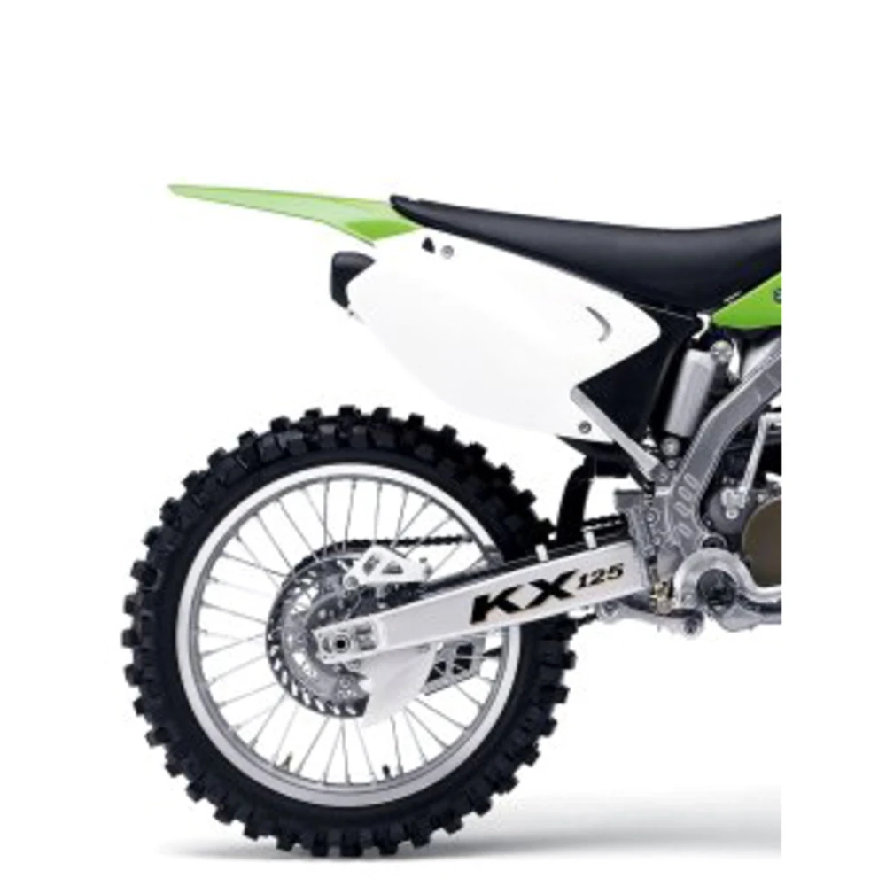 Seitenteile hinten weiss Kawasaki KX125/ KX250 03-08