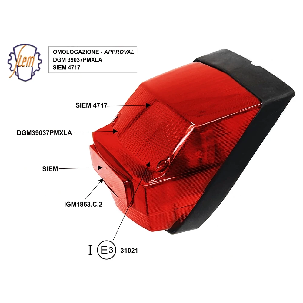 Rücklicht Piaggio Vespa PX 125-150/P200E rot CE