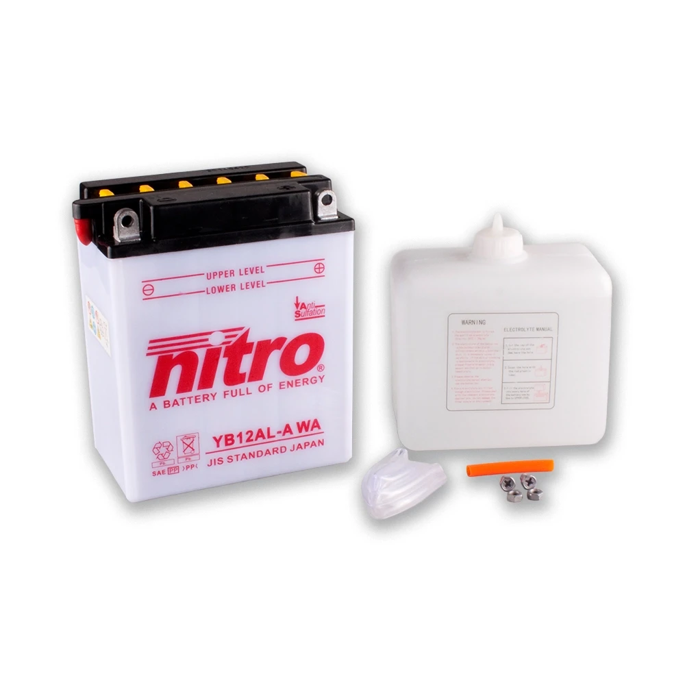 Batterie YB12AL-A Nitro offen mit Säurepaket (NB12AL-A)