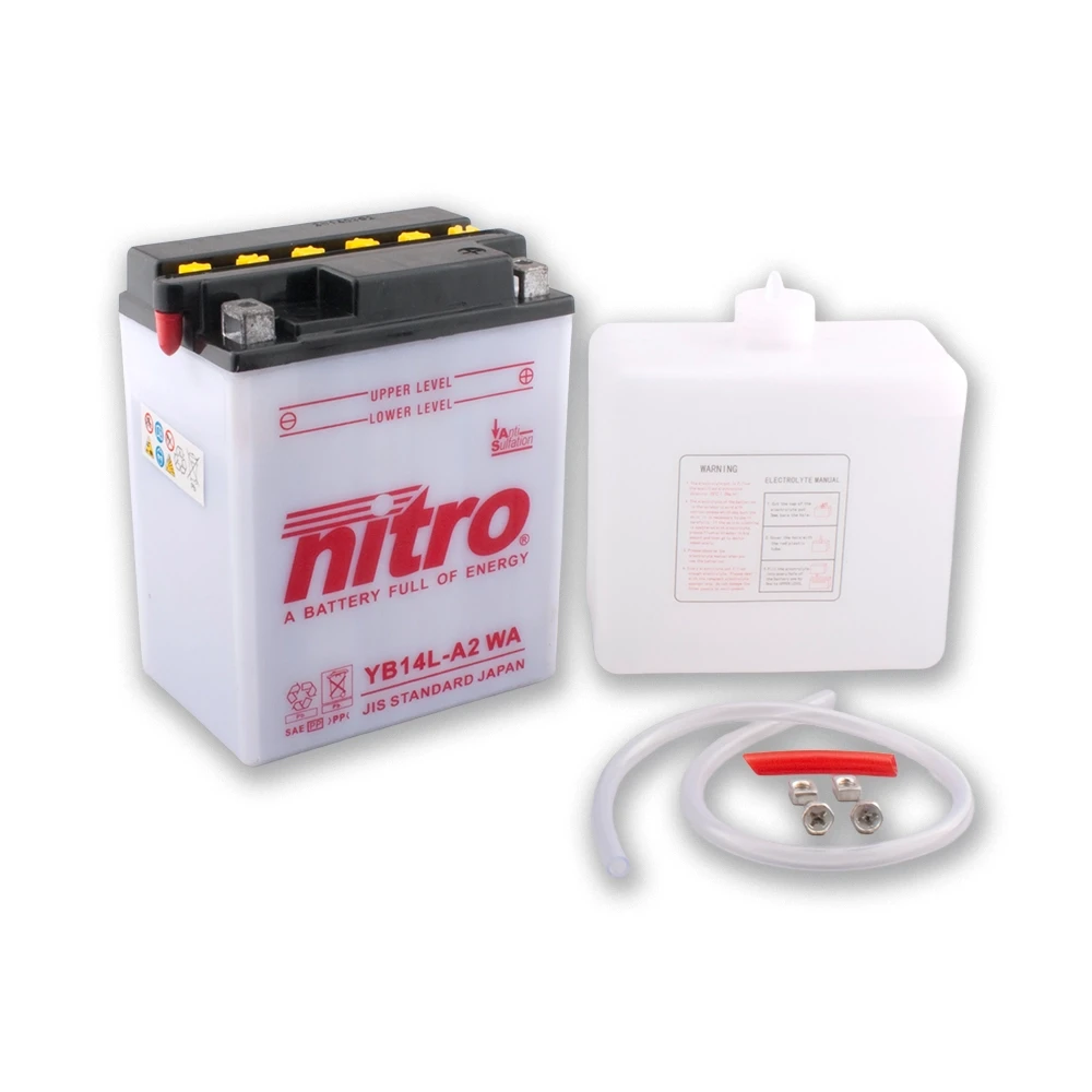 Batterie YB14L-A2 Nitro offen mit Säurepaket (NB14L-A2)