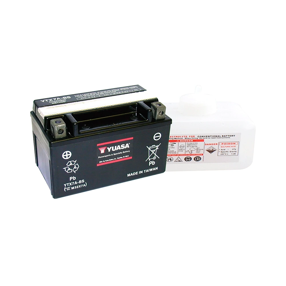 Batterie YTX7A-BS Yuasa offen mit Säurepaket