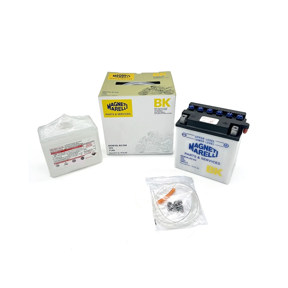 Batterie YB10L-B2 MAGNETI MARELLI offen mit Säurepaket MOB10L-B2-SM