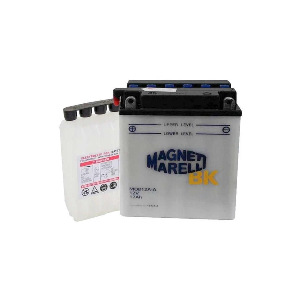 Batterie YB12A-A MAGNETI MARELLI offen mit Säurepaket MOB12AA-SM