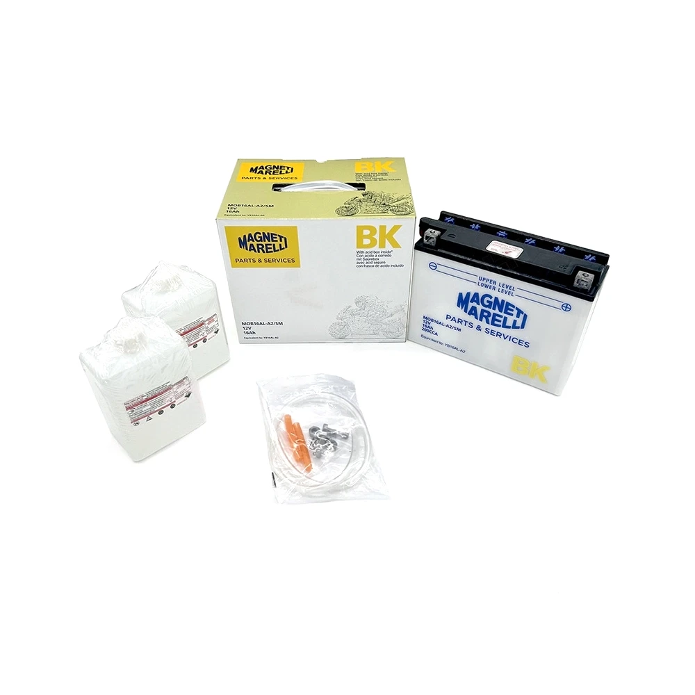 Batterie YB16AL-A2 MAGNETI MARELLI offen mit Säurepaket MOB16AL-A2-SM