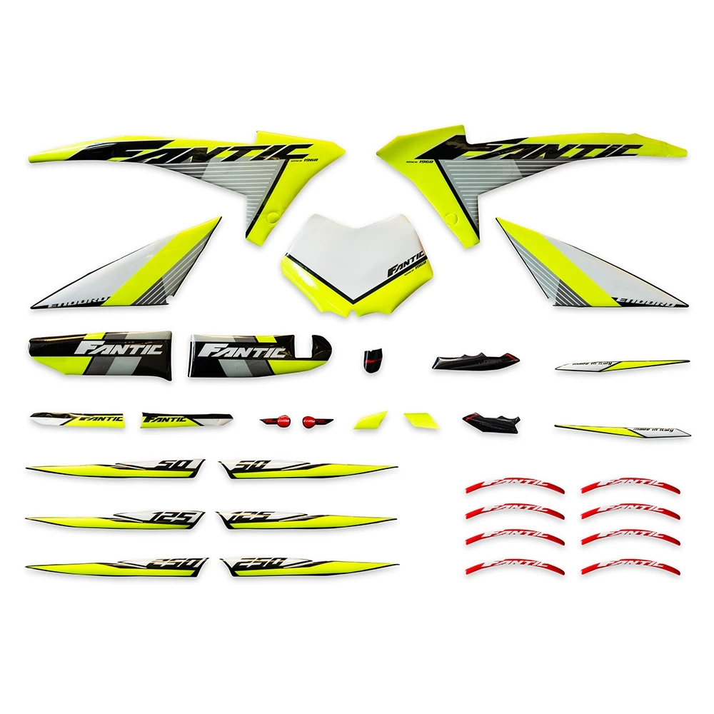 Aufkleberkit / Stickerkit Fantic TL50/125 Enduro 2020 gelb / schwarz