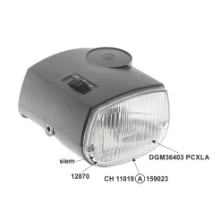Scheinwerfer Piaggio Ciao vorne Original dunkel grau SIEM CE (OEM 242852-213507)