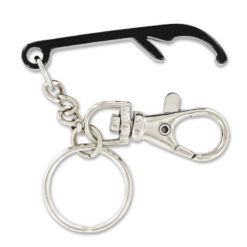 Schlüsselanhänger Flaschenöffner Alu schwarz