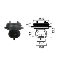 Fassung/Sockel H1 (Flösser 1445) für Glühlampe