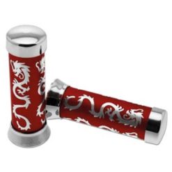 Paar Griffe Dragon rot/chrom