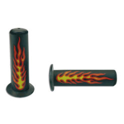 Paar Griffe TNT Moosgummi schwarz mit Flamme NML