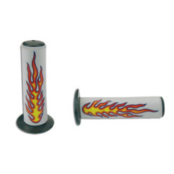 Paar Griffe TNT Moosgummi grau mit Flamme NML