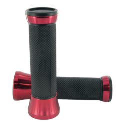 Paar Griffe str8 CNC schwarz/rot (22-24mm)