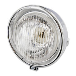 Lampe Ø13cm chrom Vintage ohne Schalter für BAX15d Glühlampe