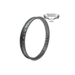 Felge 16x1.5 Zoll (49mm) 36 Loch à 6.5mm, schwarz