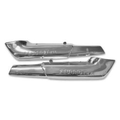 Seitenschutzset Peugeot 103 MVL chrom mit Logo + Schriftzug